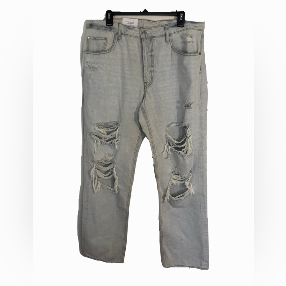 H&M Light Blue High Rise Distressed 90’s Boyfriend Jeans